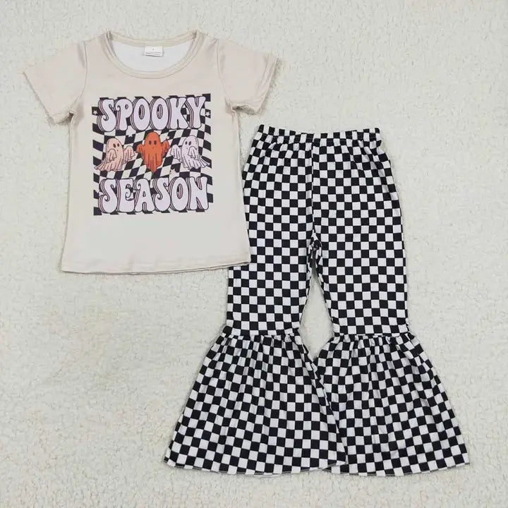 🖤 Spooky Season Checkered Bell Set