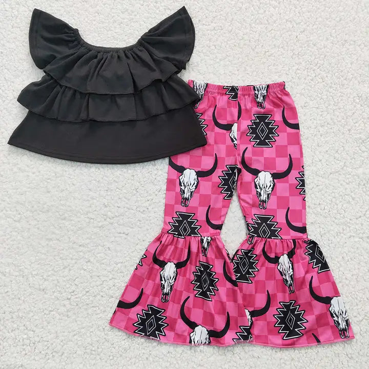 💗 Pink Bull Flare Pants Set