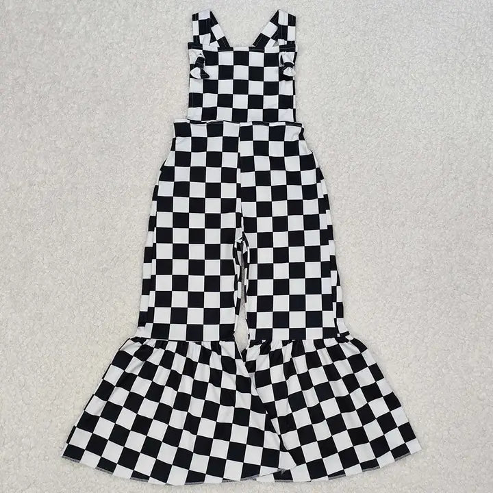🖤 Black Checkered Flare Jumpsuit